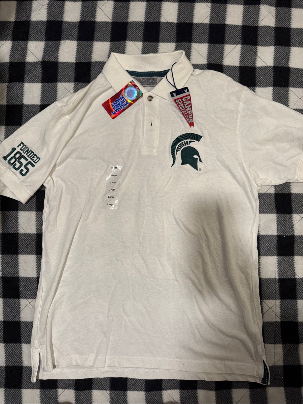 White Michigan State Spartans Polo Shirt - Classic Collegiate Style